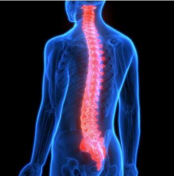 human with back pain