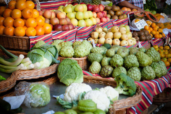 A selection of veggies and fruits.