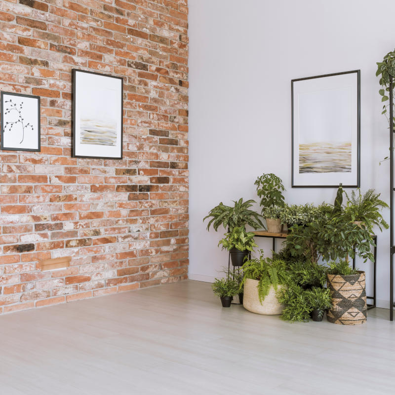 The corner of a room.